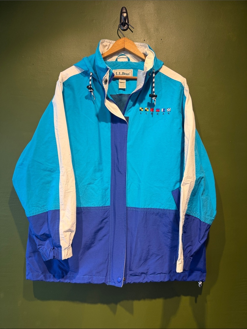 Vintage L.L. Bean Colorblock Windbreaker Anorak Sailing Jacket